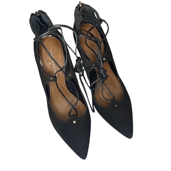 NEW Donald J Pliner Black Pella Leather Suede Pointed Toe Heels Size 9.5 shoes - Picture 3 of 13